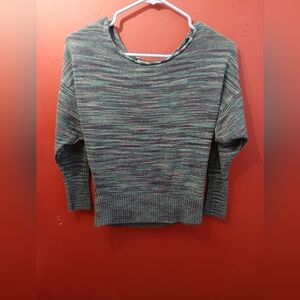 Lucky Brand Teal and Purple Crew Neck Sweater